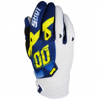 Guanti Cross SHOT Devo Squad Blue Yellow White Guanti Cross SHOT Devo Squad Blue Yellow White