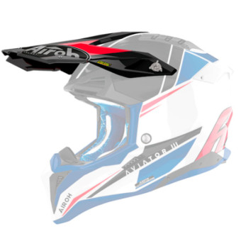 Pezzi di ricambio per casco Airoh Aviator 3 Cappello a pressione blu rosso lucido Pezzi di ricambio per casco Airoh Aviator 3 Cappello a pressione blu rosso lucido