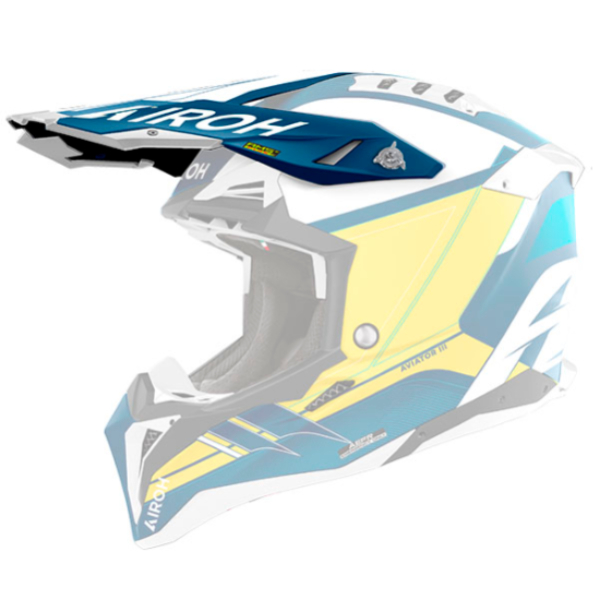 Pezzi di ricambio per casco Airoh Aviator 3 Picco opaco blu sciabola Pezzi di ricambio per casco Airoh Aviator 3 Picco opaco blu sciabola