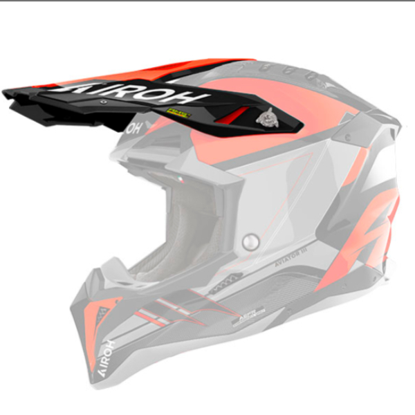 Pezzi di ricambio per casco Airoh Aviator 3 Picco lucido arancione saber Pezzi di ricambio per casco Airoh Aviator 3 Picco lucido arancione saber