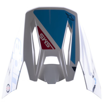 Pezzi di ricambio per casco Alpinestars S-M5 Azione Bianco ciano blu scuro picco lucido Pezzi di ricambio per casco Alpinestars S-M5 Azione Bianco ciano blu scuro picco lucido