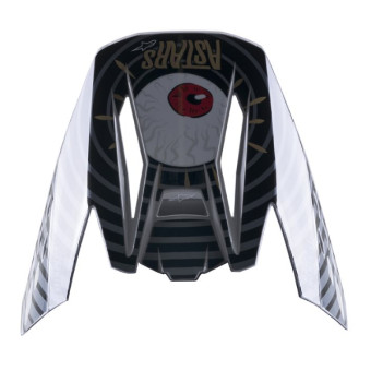 Pezzi di ricambio per casco Alpinestars S-M5 Cappuccio per brillamento solare Nero grigio oro lucido Pezzi di ricambio per casco Alpinestars S-M5 Cappuccio per brillamento solare Nero grigio oro lucido