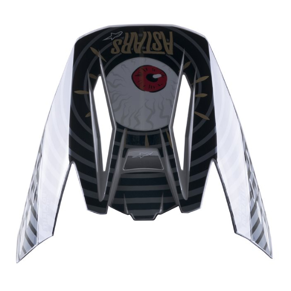 Pezzi di ricambio per casco Alpinestars S-M5 Cappuccio per brillamento solare Nero grigio oro lucido Pezzi di ricambio per casco Alpinestars S-M5 Cappuccio per brillamento solare Nero grigio oro lucido