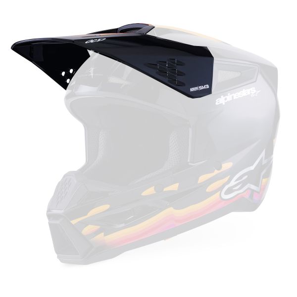 Pezzi di ricambio per casco Alpinestars S-M3 Force Visiera nera lucida