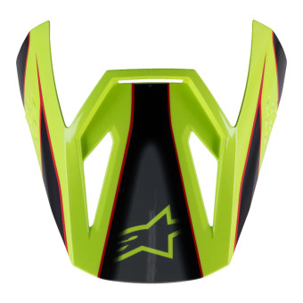 Pezzi di ricambio per casco Alpinestars S-M3 Visiera Fray Rosso Giallo Fluo Nero Lucido