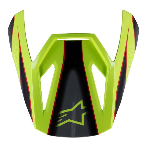 Pezzi di ricambio per casco Alpinestars S-M3 Visiera Fray Rosso Giallo Fluo Nero Lucido Pezzi di ricambio per casco Alpinestars S-M3 Visiera Fray Rosso Giallo Fluo Nero Lucido