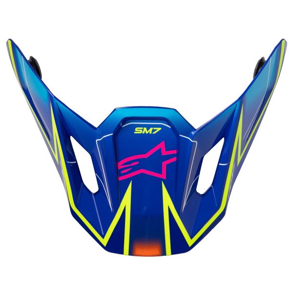 Pezzi di ricambio per casco Alpinestars S-M7 Visiera fusa Blu Rosa Giallo Fluo Lucido