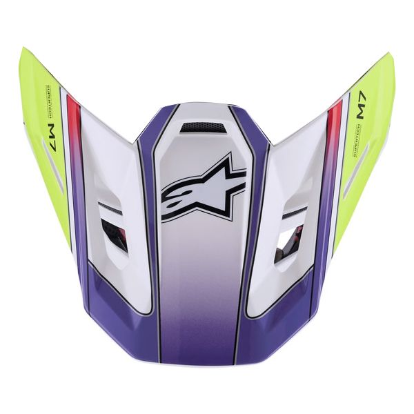 Pezzi di ricambio per casco Alpinestars S-M7 Visiera fusibile giallo fluo viola lucido Pezzi di ricambio per casco Alpinestars S-M7 Visiera fusibile giallo fluo viola lucido