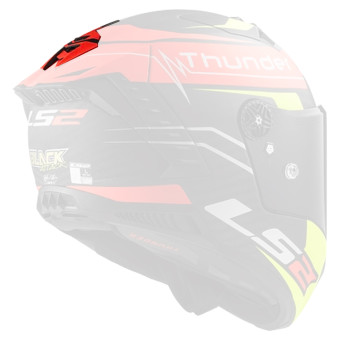 Pezzi di ricambio per casco LS2 Ventilazione posteriore Thunder C Attack Rosso opaco H-V Giallo FF805