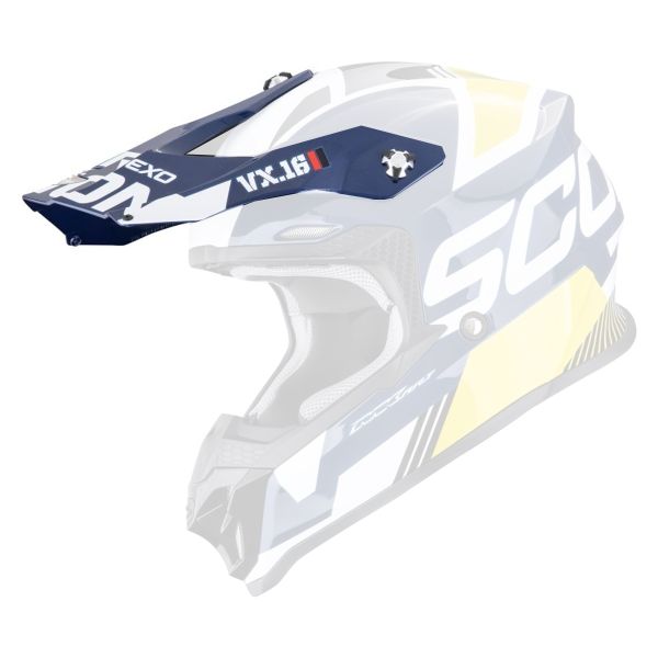 Pezzi di ricambio per casco Scorpion VX-16 Evo Air analogico bianco blu giallo picco