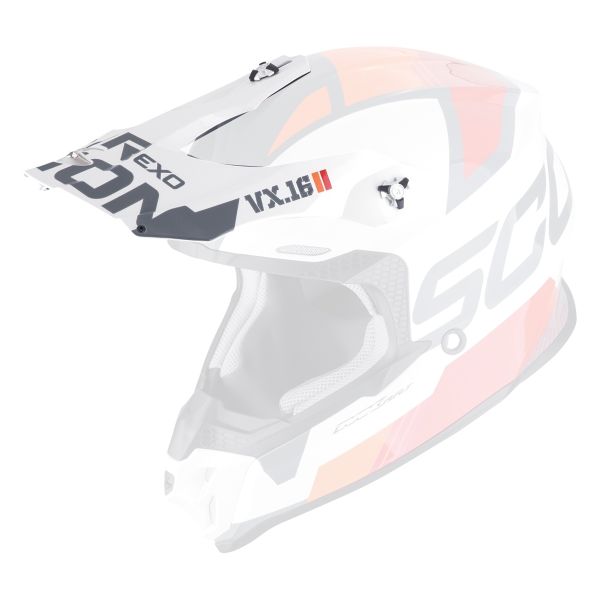 Pezzi di ricambio per casco Scorpion VX-16 Peak - VX-16 Evo Air Analogico Bianco Arancione