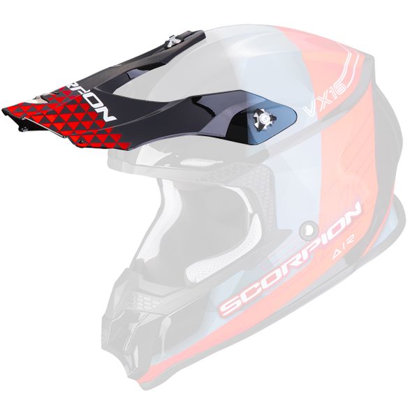 Pezzi di ricambio per casco Scorpion VX-16 Peak - VX-16 Evo Air Gem Nero Rosso