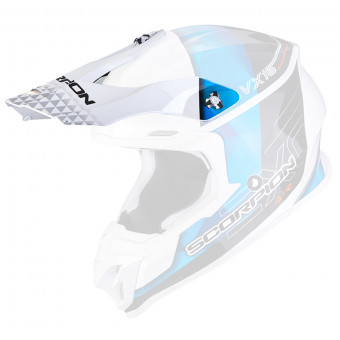 Pezzi di ricambio per casco Scorpion VX-16 Peak - VX-16 Evo Air Gem Bianco Blu Pezzi di ricambio per casco Scorpion VX-16 Peak - VX-16 Evo Air Gem Bianco Blu