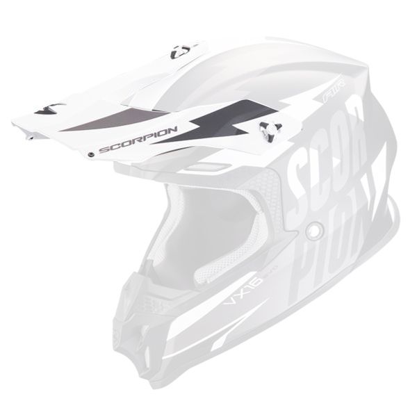 Pezzi di ricambio per casco Scorpion VX-16 Peak - VX-16 Evo Air Slanter Nero opaco argento