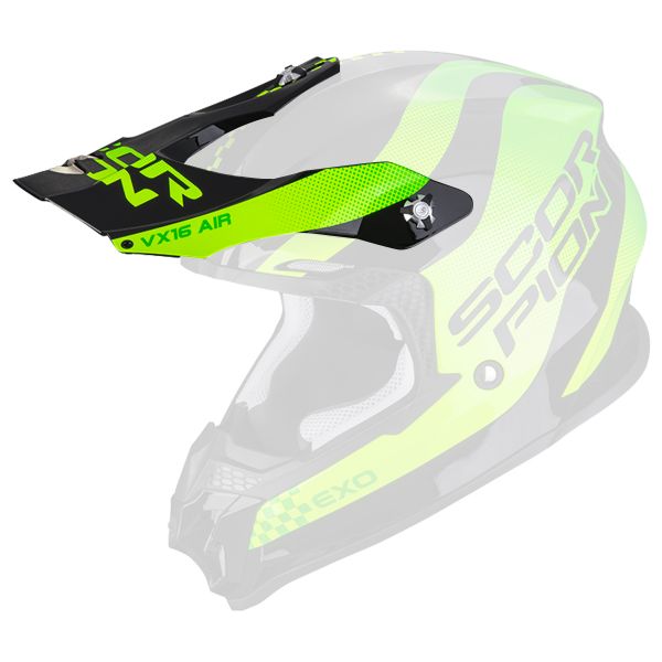 Pezzi di ricambio per casco Scorpion VX-16 peak - VX-16 Evo Air Soul Nero Verde Pezzi di ricambio per casco Scorpion VX-16 peak - VX-16 Evo Air Soul Nero Verde
