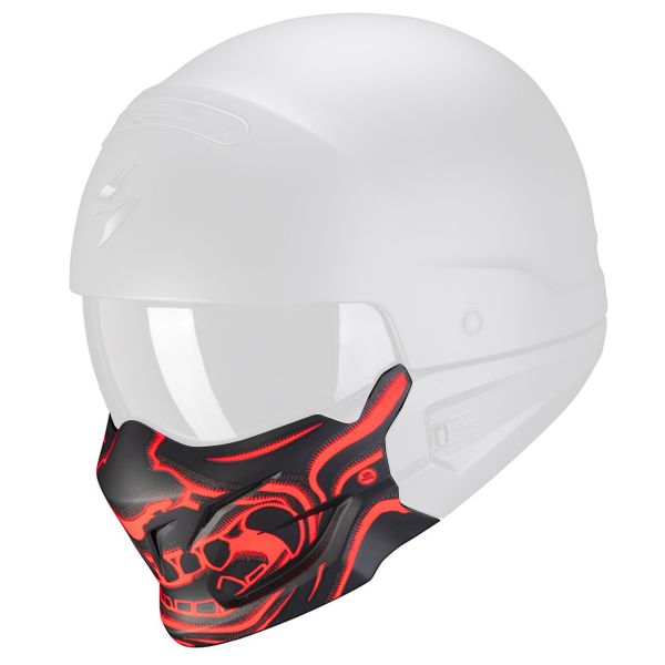 Pezzi di ricambio per casco Scorpion Exo Combat Evo Samurai Maschera nera opaca rossa Pezzi di ricambio per casco Scorpion Exo Combat Evo Samurai Maschera nera opaca rossa