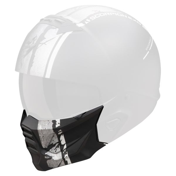 Pezzi di ricambio per casco Scorpion Exo Combat II Lord Maschera nera opaca d'argento