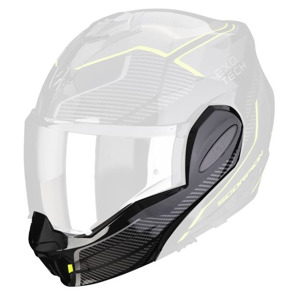Pezzi di ricambio per casco Scorpion Mentoniera Exo Tech Evo Animo Nero Giallo Neon