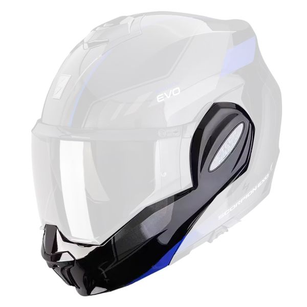 Pezzi di ricambio per casco Scorpion Sottogola Exo Tech Evo Socius nero blu