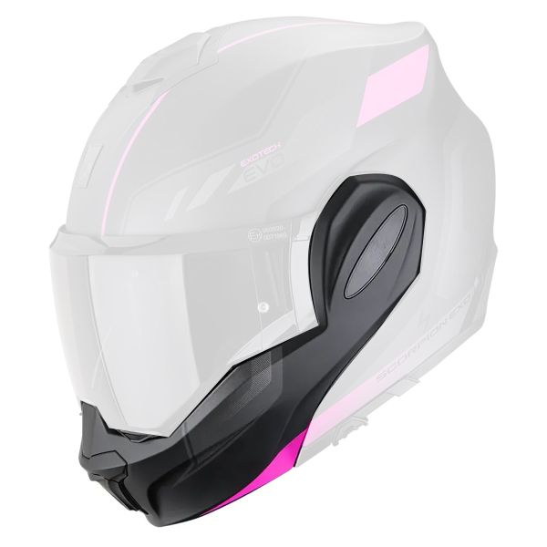 Pezzi di ricambio per casco Scorpion Sottogola Exo Tech Evo Socius nero opaco rosa