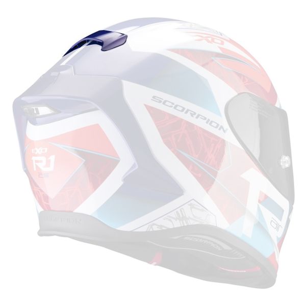 Pezzi di ricambio per casco Scorpion Ventilazione Arriere Exo R1 Air Infini Bianco Blu Rosso