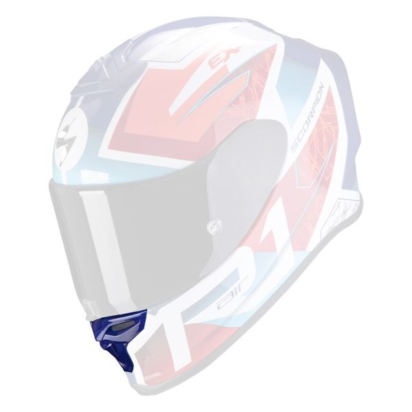 Pezzi di ricambio per casco Scorpion Ventilazione sottogola Exo R1 Air Infini Bianco Blu Rosso