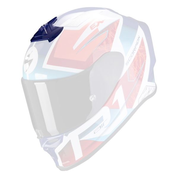 Pezzi di ricambio per casco Scorpion Ventilazione Superieure Exo R1 Air Infini Bianco Blu Rosso