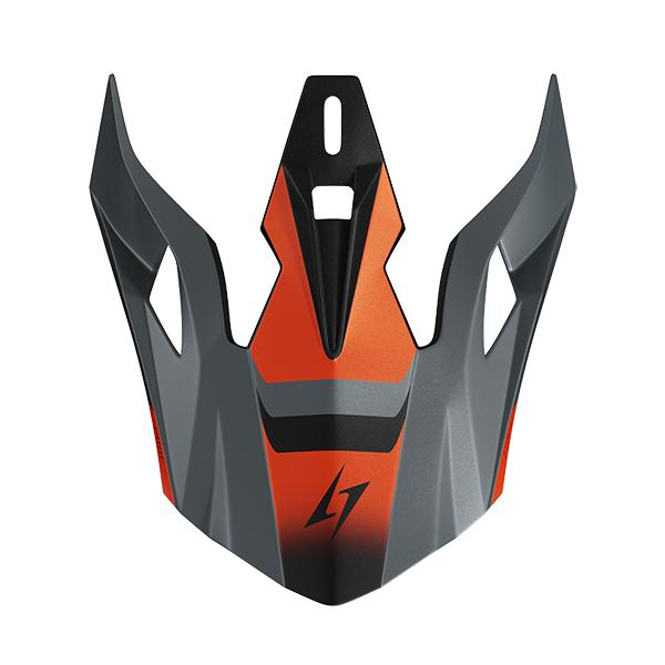 Pezzi di ricambio per casco Stormer Dust Madness nero arancio metallo picco opaco