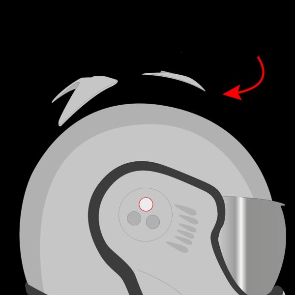 Pezzi di ricambio per casco Roof Ventilazione Superiore Boxer V8 Full Black