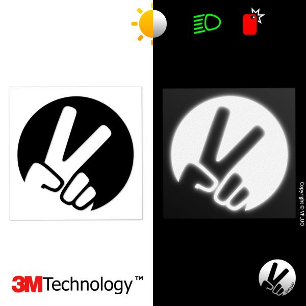 Adesivi riflettenti casco VFLUO Adesivi Riflettenti V Neri