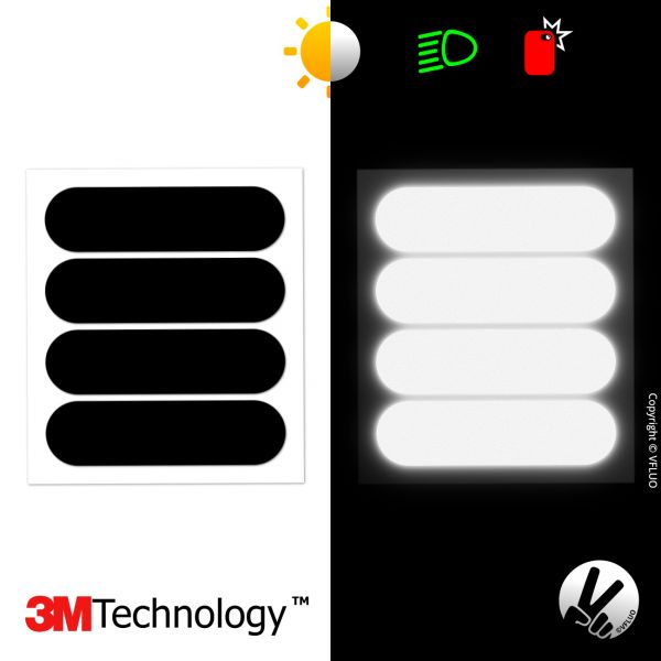 VFLUO Strisce Riflettenti Nere Standard