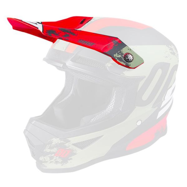 Visiera SHOT Visiera Furious Shadow Kaki Red Matt