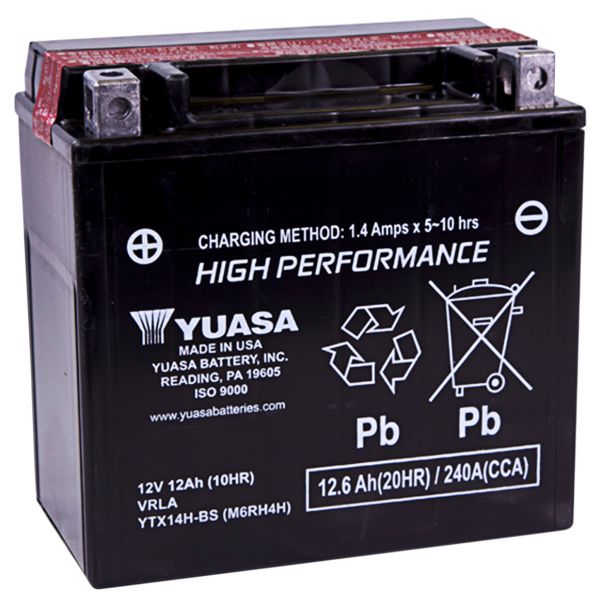 Batterie moto Yuasa YTX14H-BS .69LTR