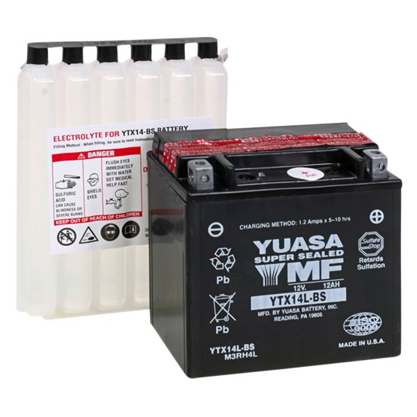 Batterie moto Yuasa YTX14L-BS (0.69 L)