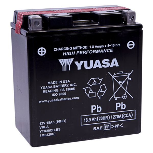 Batterie moto Yuasa YTX20CH-BS (0.82 L)