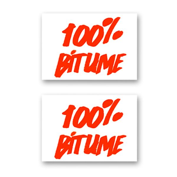 Adesivi Moto 100% Bitume 2 Stickers 100% Bitume 14 x 11 Fluo Orange