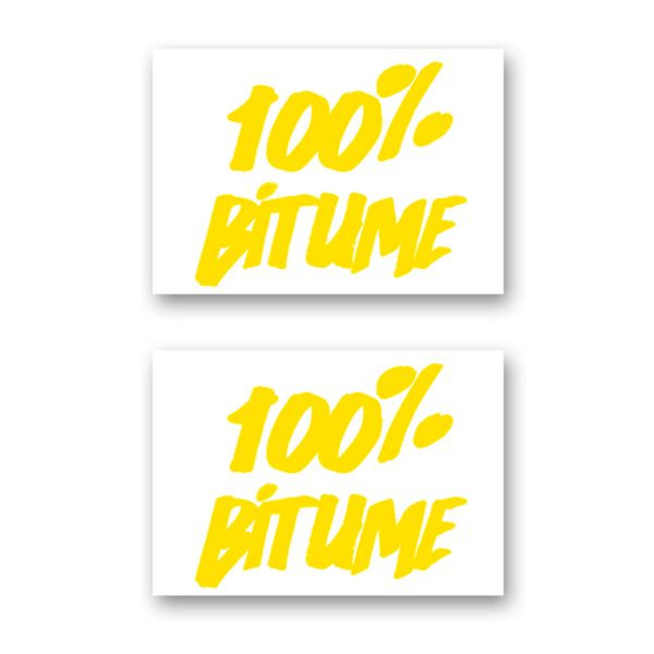 Adesivi Moto 100% Bitume 2 Stickers 100% Bitume 14 x 11 Yellow