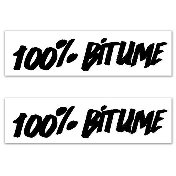 Adesivi Moto 100% Bitume 2 Stickers 100% Bitume 14 x 3 Black