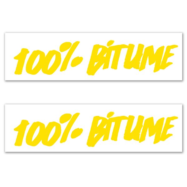 Adesivi Moto 100% Bitume 2 Stickers 100% Bitume 14 x 3 Yellow