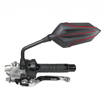 Specchietti retrovisori moto Chaft Chucky Black Red CE Specchietti retrovisori moto Chaft Chucky Black Red CE