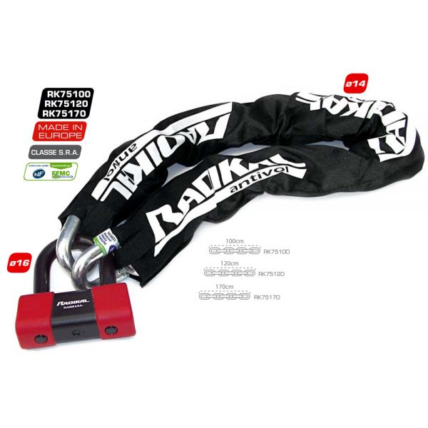 Catene con lucchetti Radikal Catena ad U Diametro 14 SRA