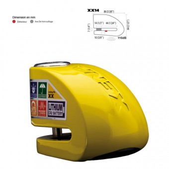 Xena Bloccadisco con Allarme Series XX 14 Giallo