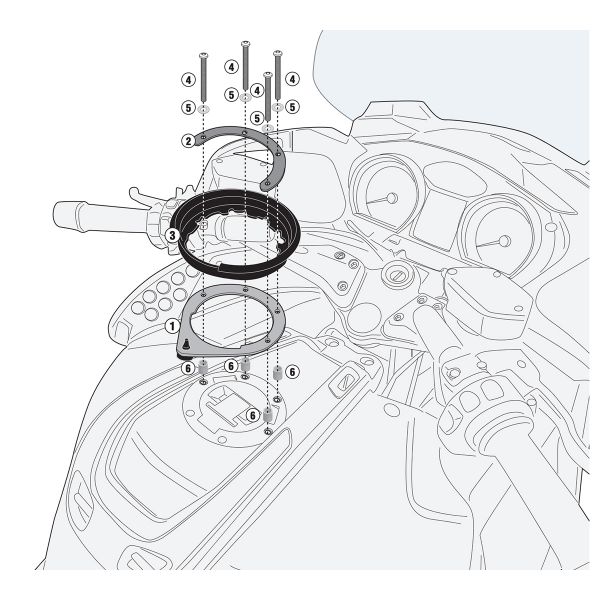 Accessori borsa da serbatoio Givi Morsetto Tanklock BF47 BMW R1200RT borsa serbatoio (08-13)