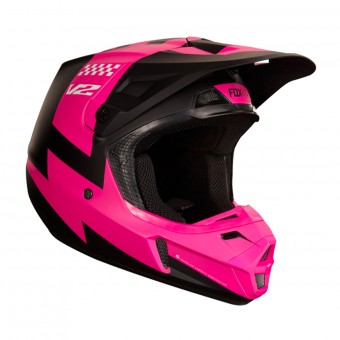 Casque Cross FOX V2 Master Black Pink Casque Cross FOX V2 Master Black Pink