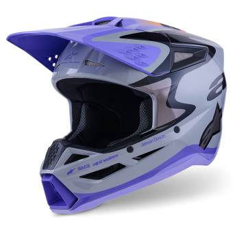 Casque Cross Alpinestars Jettson S-M3 Grigio Viola Nero Lucido Casque Cross Alpinestars Jettson S-M3 Grigio Viola Nero Lucido