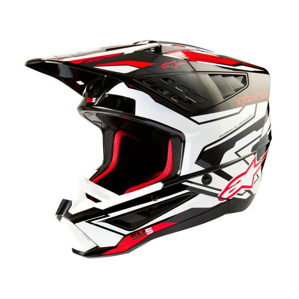Cross Alpinestars S-M5 Azione 2 Nero Bianco Rosso Brillante Cross Alpinestars S-M5 Azione 2 Nero Bianco Rosso Brillante