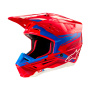 Casque Cross Alpinestars S-M5 Azione 2 Rosso brillante Blu