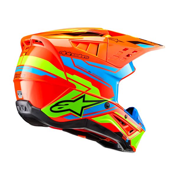 Alpinestars S-M5 Azione 2 Arancione Fluo Ciano Giallo Fluo