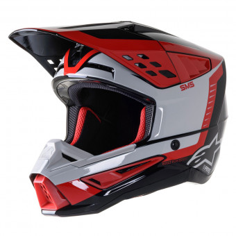 Casque Cross Alpinestars S-M5 Beam Black Grey Red Casque Cross Alpinestars S-M5 Beam Black Grey Red