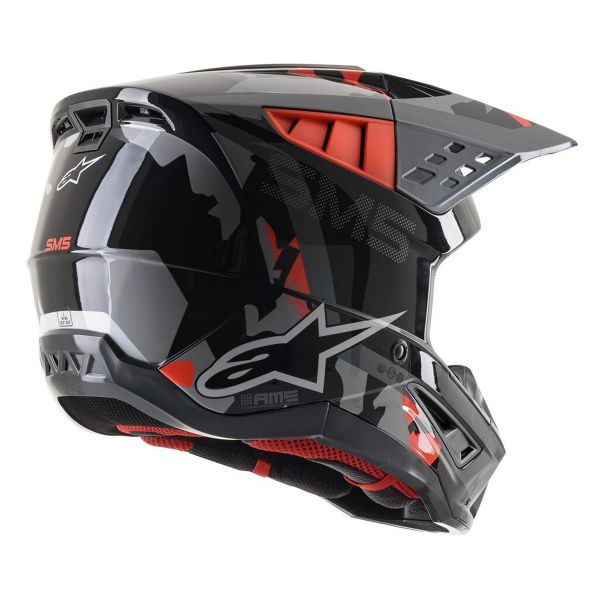 Casco Moto Alpinestars S-M5 Rover ECE Red Fluo Gray Camo Al Miglior Prezzo  | iCasque.it